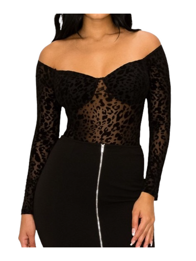 Dolce Vita Leopard Lace Bodysuit Black – Victoria's Attic