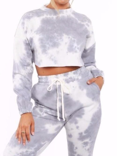 Tie dye crop top lounge set